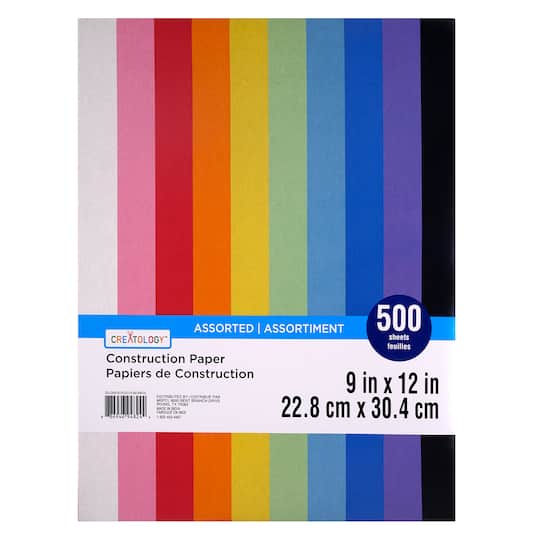 8 Packs: 500 ct. (4,000 total) 9" x 12" Construction Paper by Creatology™